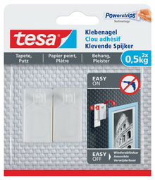 tesa Powerstrips Klebenagel für Tapeten und Putz, 0,5 kg