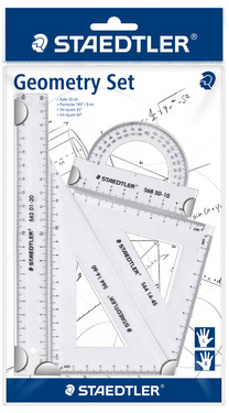 STAEDTLER Geometrie-Set, klein, 4-teilig, transparent