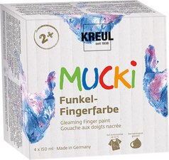 KREUL Funkel-Fingerfarbe 'MUCKI', 150 ml, 4er-Set