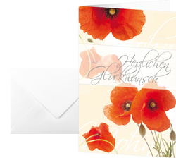 sigel Glückwunschkarte 'Red Poppies', (B)115 x (H)170 mm
