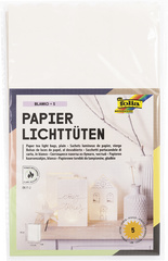 folia Lichtertüte 'Blanko', groß, aus Papier, weiß