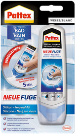 Pattex Silikon NEUE FUGE, weiß, 100 ml Tube, Blisterkarte