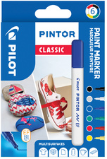 PILOT Pigmentmarker PINTOR, fein, 6er Set CLASSIC MIX