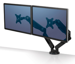 Fellowes TFT-/LCD-Doppel-Monitorarm Platinum, schwarz