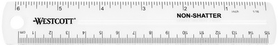 WESTCOTT Flachlineal, 150 mm, flexibel, transparent