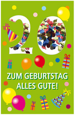 SUSY CARD Geburtstagskarte 'Konfetti 20. Geburtstag'