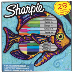 Sharpie Permanent-Marker FINE, 28er BIG PACK 'Fisch'