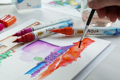 KREUL Aqua Paint Marker SOLO Goya, Warm Colors 6er-Set