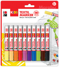 Marabu KiDS Textilmarker, 5 x 3 ml, 5er Blister