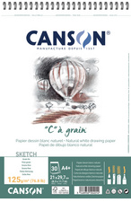 CANSON Zeichenpapier-Spiralblock 'C' à grain, A4, 125 g/qm