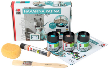 Marabu Acryl-Effektfarbe HAVANNA PATINA, Set Vintage Style