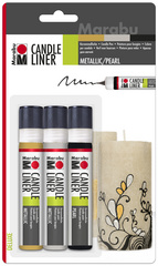 Marabu Kerzenmalfarbe Candle Liner, Set Metallic