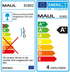 MAUL Akku LED-Leuchte MAULzed, dimmbar, schwarz