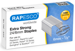 RAPESCO Hartdraht-Heftklammern 'Extra Strong' 24/6