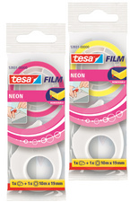 tesa Mini Abroller weiß, inkl. tesafilm Neon sortiert