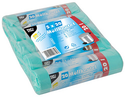 PAPSTAR Mülleimerbeutel HDPE, 25 Liter, transparent