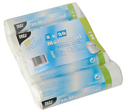 PAPSTAR Mülleimerbeutel HDPE, 25 Liter, transparent