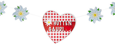 PAPSTAR Girlande 'Hüttengaudi', rot / weiß