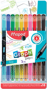 Maped Fineliner GraphPeps Premium, 10er Kunststoff-Etui