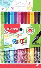 Maped Fasermaler GraphPeps medium Deco, 12er Etui