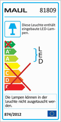 MAUL Akku LED-Klemmleuchte MAULjack, dimmbar, weiß