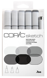 COPIC Marker sketch, 6er Set 'Sketching Grays'