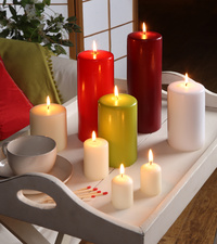 PAPSTAR Stumpenkerze, Durchmesser: 70 mm, creme
