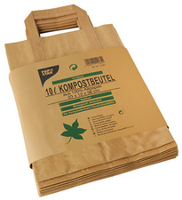 PAPSTAR Kompostbeutel mit Henkel, braun, 10 Liter, 15er