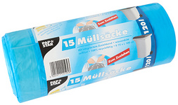 PAPSTAR Müllsäcke LDPE, mit Zugband, 120 Liter, schwarz