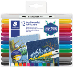 STAEDTLER Doppel-Fasermaler Textil Design Journey, 12er Etui