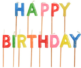 PAPSTAR Kuchenkerzen-Set Happy Birthday, 13-teilig