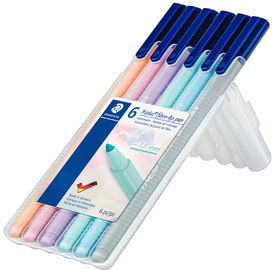 STAEDTLER Fasermaler triplus color pastel, 6er Etui