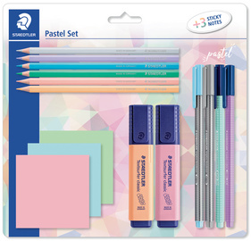 STAEDTLER Schreibset pastel, mit 3 Haftnotizblöcken