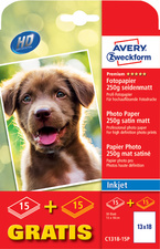 AVERY Zweckform Premium Inkjet Foto-Papier, 15 Blatt GRATIS