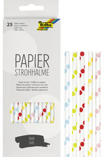 folia Papier-Trinkhalm 'PASTEL DOTS', Länge: 200 mm