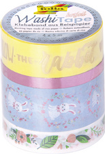 folia Deko-Klebeband Washi-Tape 'FOLLOW THE RABBIT', 4er Set