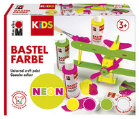 Marabu KiDS Bastelfarbe NEON, 4er-Set, 4 x 80 ml