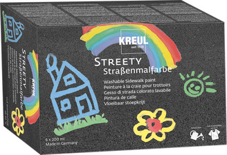 KREUL Straßenmalfarbe STREETY, 200 ml, 6er-Set