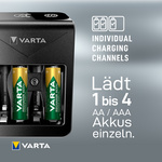 VARTA Ladegerät LCD Plug Charger+, inkl. 4 x AA Akkus