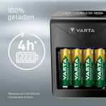 VARTA Ladegerät LCD Plug Charger+, inkl. 4 x AA Akkus