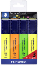 STAEDTLER Textmarker Textsurfer classic, 3+1 GRATIS Etui