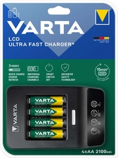 VARTA Ladegerät LCD Ultra Fast Charger+, inkl. 4x Mignon