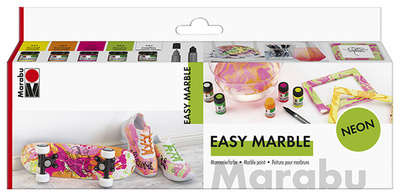 Marabu Marmorierfarbe 'easy marble', Set NEON