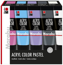 Marabu Acrylfarbe 'AcrylColor' PASTELL, 5er Set