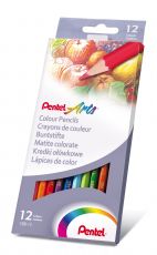 Pentel Buntstift CB8, holzgefasst, FSC/CE-zertifiziert. 12 Farben im Set