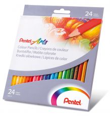 Pentel Buntstift CB8, holzgefasst, FSC/CE-zertifiziert. 24 Farben im Set