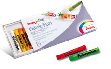 Pentel Stoffmalfarben Fabric Fun PTS, CE-zertifiziert, 15 Farben im Set