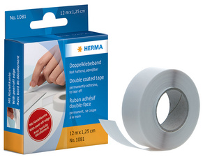 HERMA doppelseitiges Klebeband, weiß, 12,5 mm x 50 m