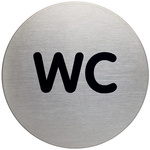 DURABLE Piktogramm WC, Durchmesser: 83 mm, silber