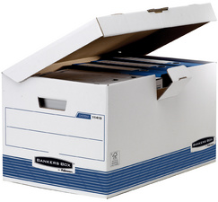 Fellowes BANKERS BOX SYSTEM Archiv-Klappdeckelbox Maxi, grau